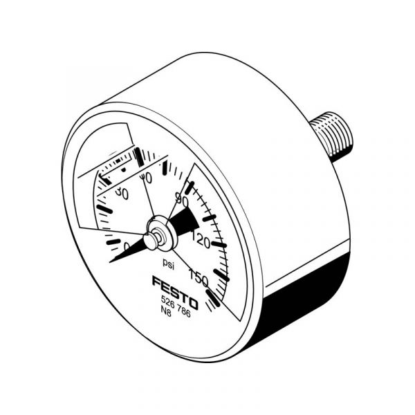Manometer MA-40-145-R1/8-PSI-E-RG