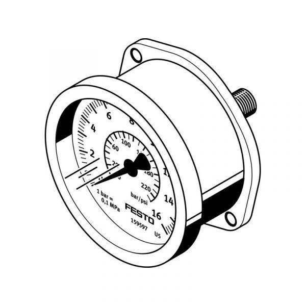 Flanschmanometer FMA-40-10-1/4-EN